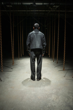 CHAINED DENIM JACKET - NAVY