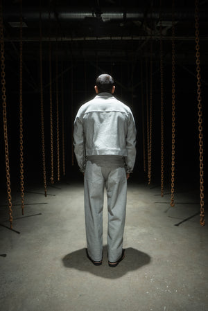 CHAINED DENIM JACKET - GREY