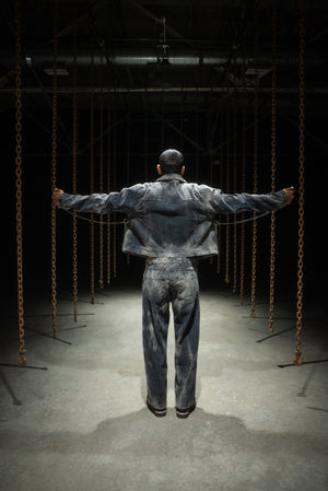 CHAINED DENIM JACKET - SMOKE WASH