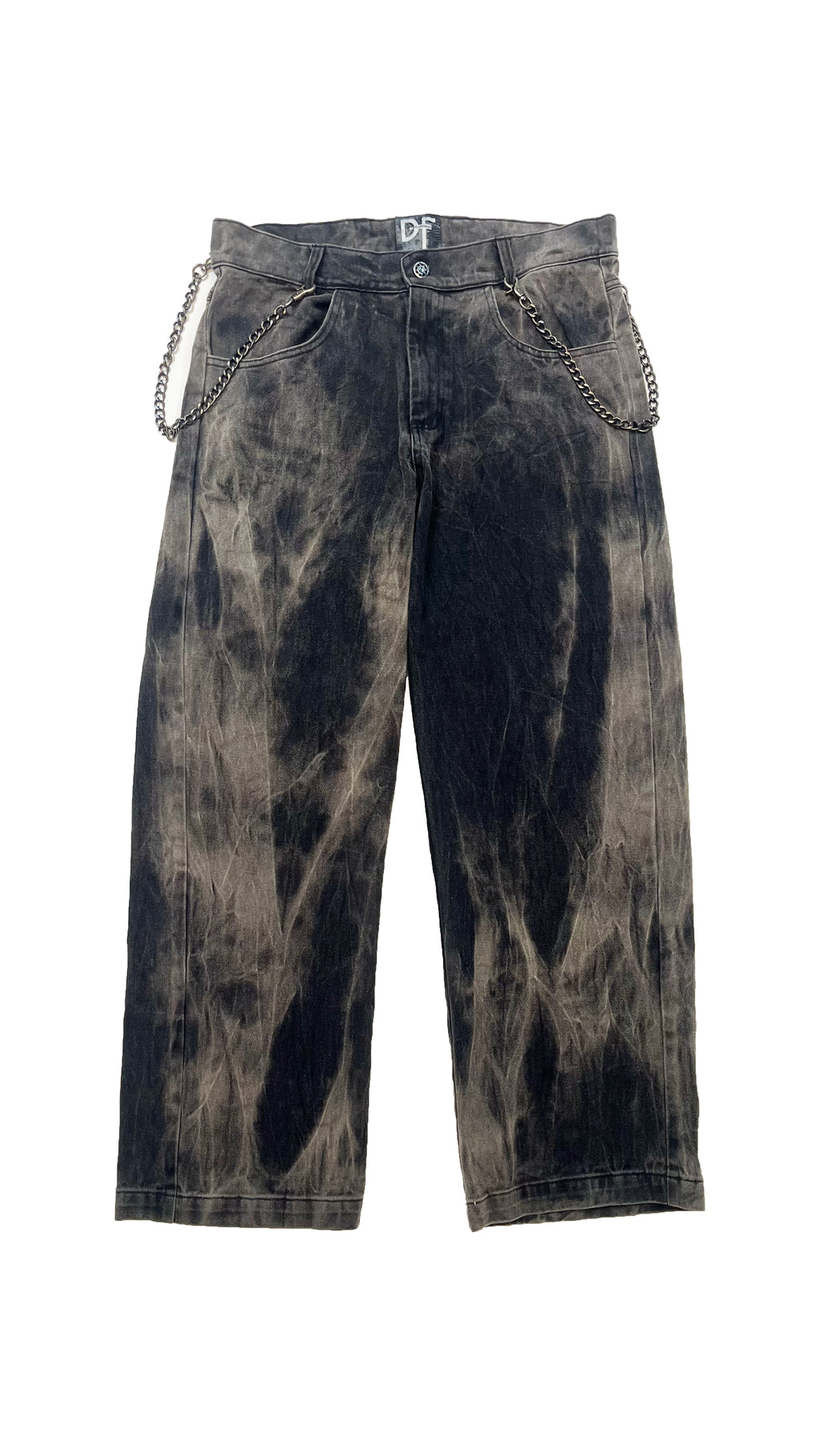 CHAINED DENIM JEANS - SMOKE WASH