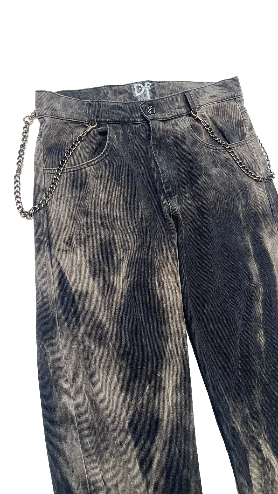 CHAINED DENIM JEANS - SMOKE WASH