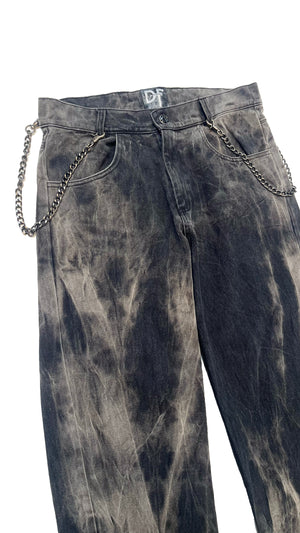 CHAINED DENIM JEANS - SMOKE WASH