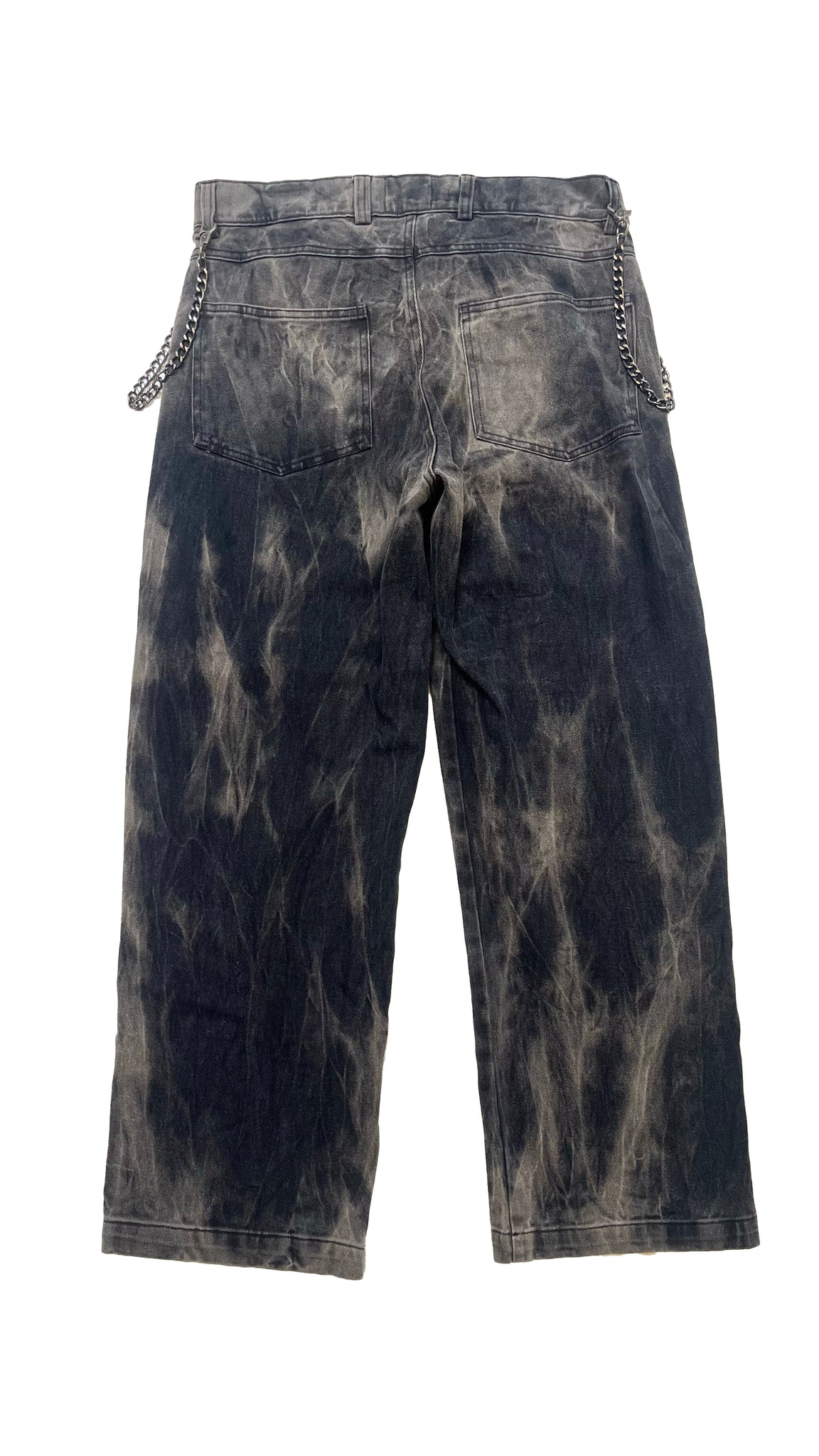 CHAINED DENIM JEANS - SMOKE WASH