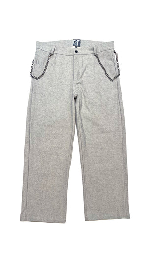 CHAINED DENIM JEANS - GREY