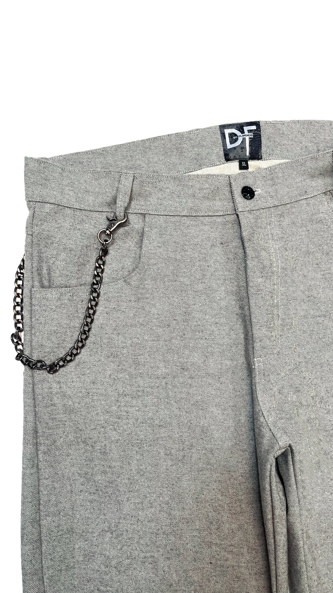 CHAINED DENIM JEANS - GREY