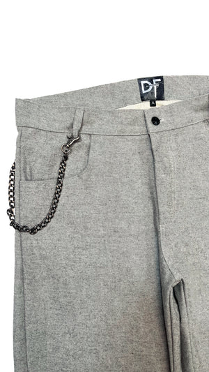 CHAINED DENIM JEANS - GREY