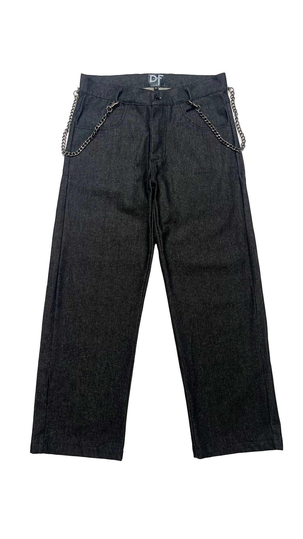CHAINED DENIM JEANS - NAVY