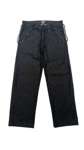 CHAINED DENIM JEANS - NAVY