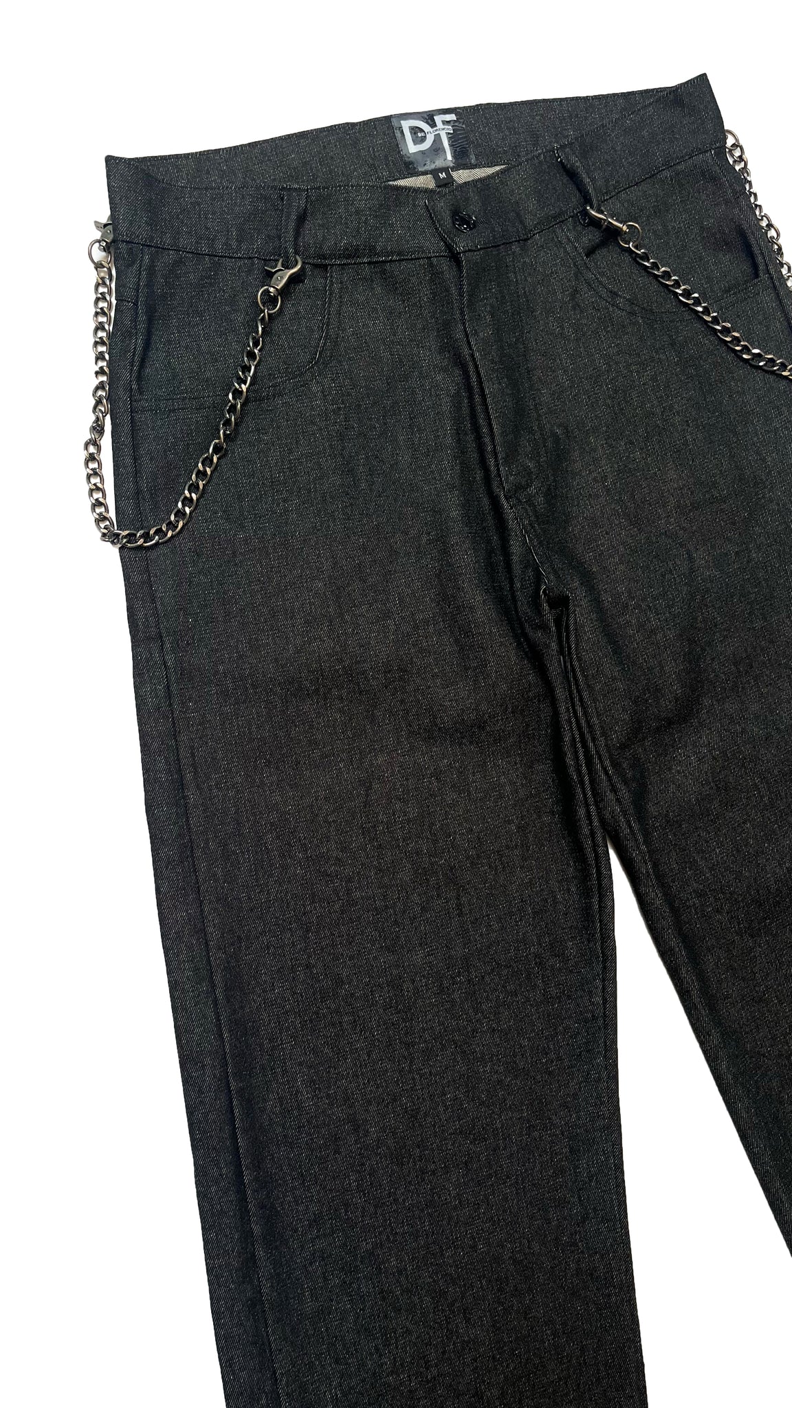 CHAINED DENIM JEANS - NAVY