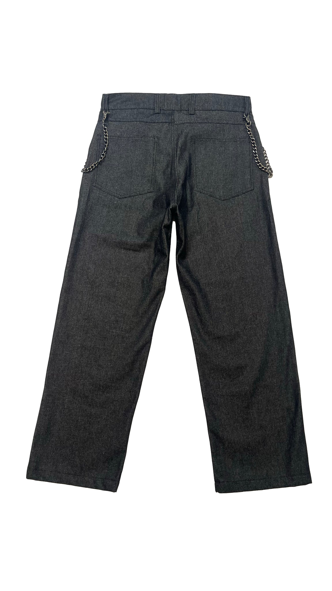 CHAINED DENIM JEANS - NAVY