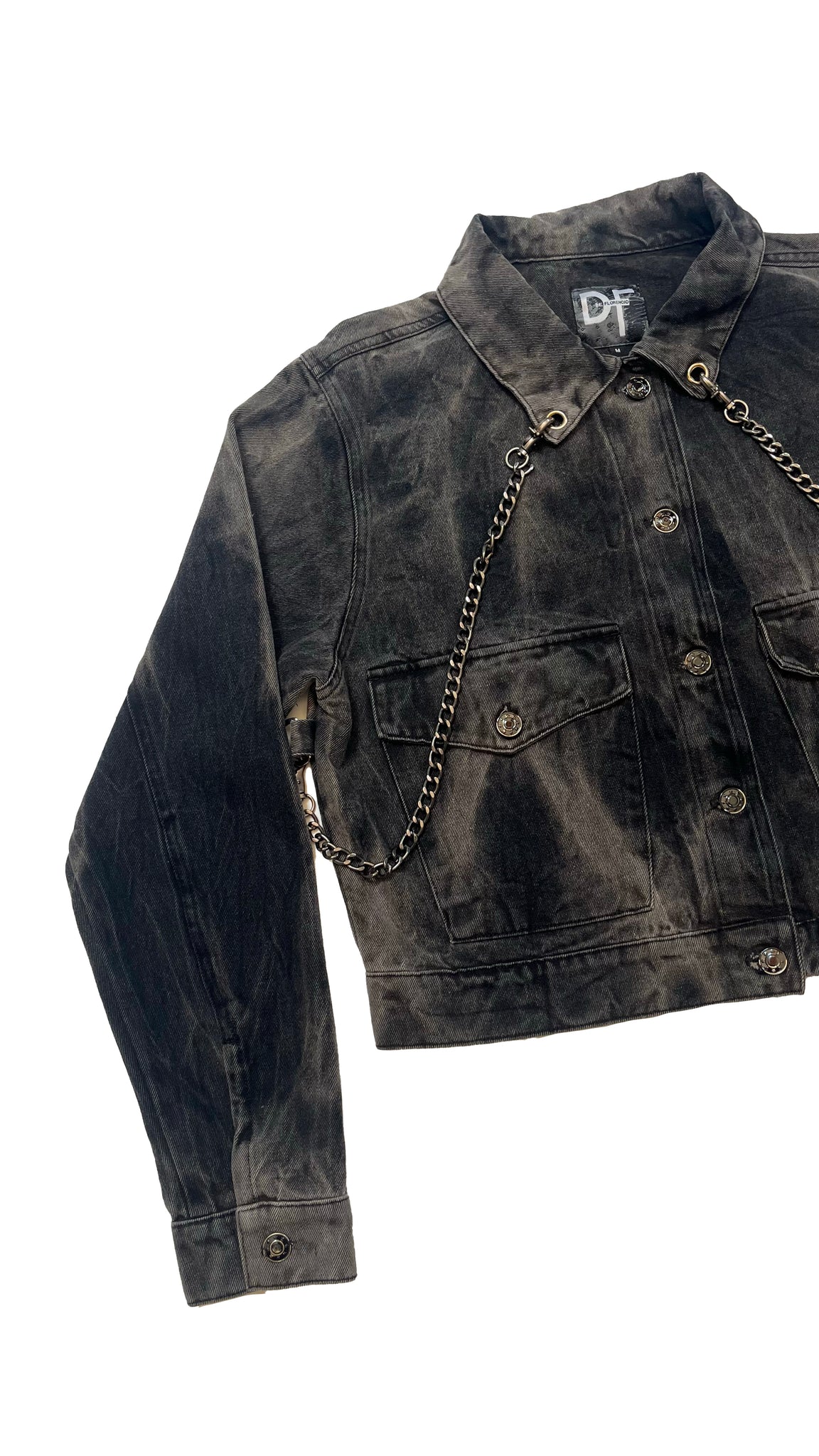 CHAINED DENIM JACKET - SMOKE WASH