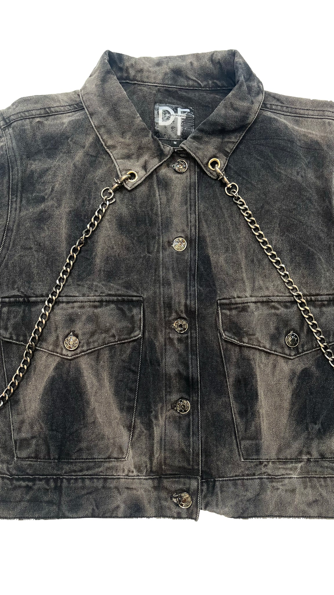 CHAINED DENIM JACKET - SMOKE WASH