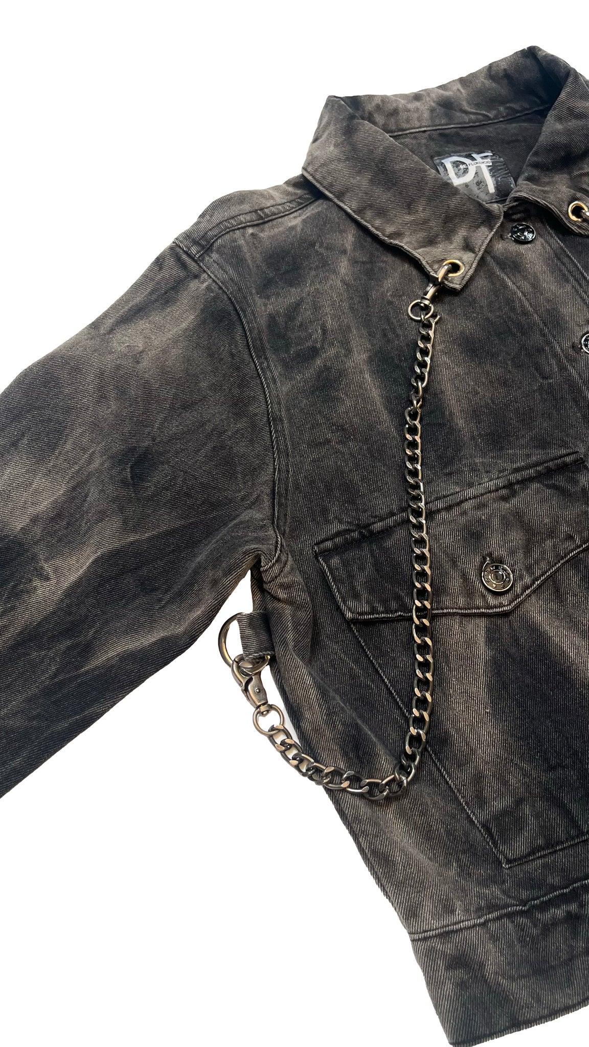 CHAINED DENIM JACKET - SMOKE WASH