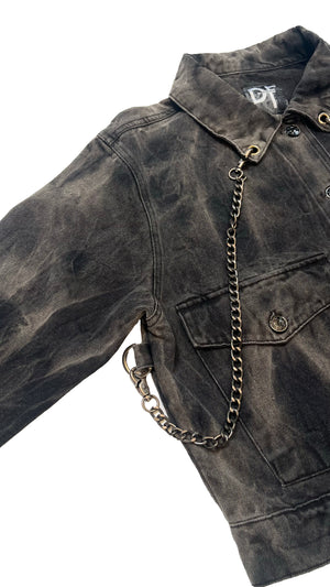 CHAINED DENIM JACKET - SMOKE WASH