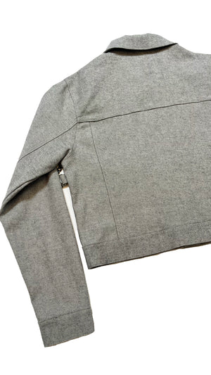 CHAINED DENIM JACKET - GREY